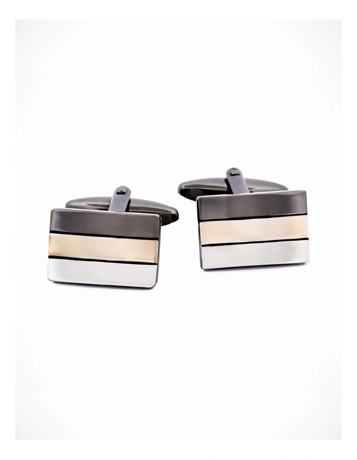 Rhodium Gold Gun Metal Cufflinks image 1