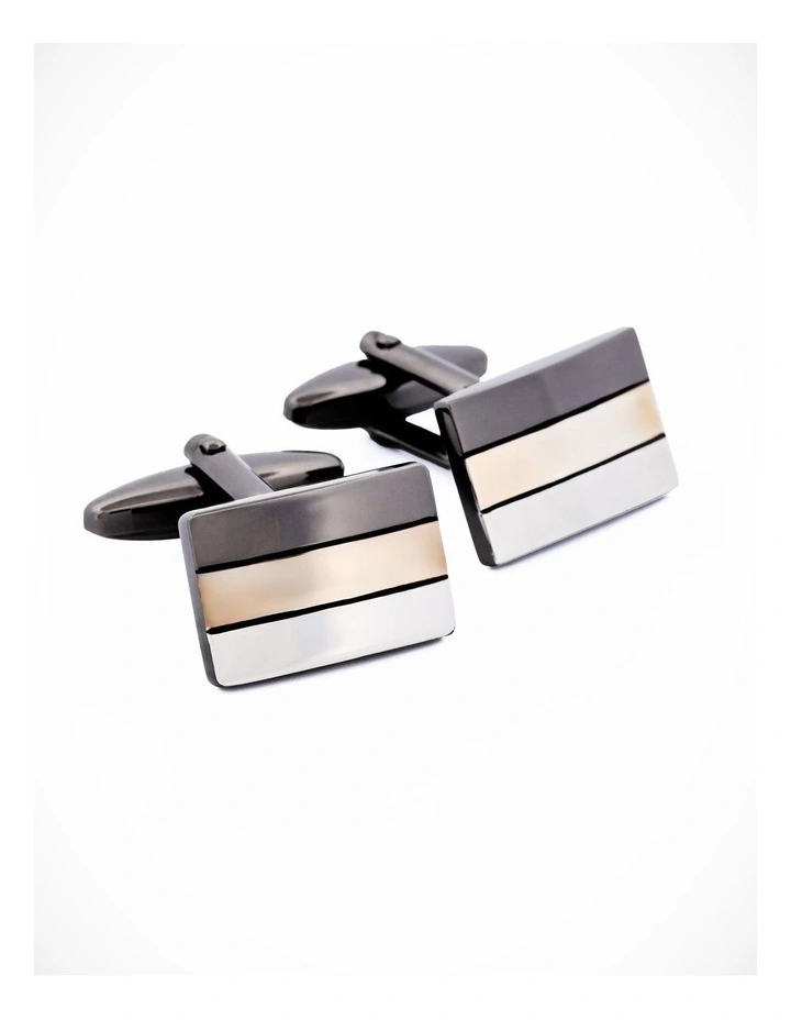 Rhodium Gold Gun Metal Cufflinks image 2