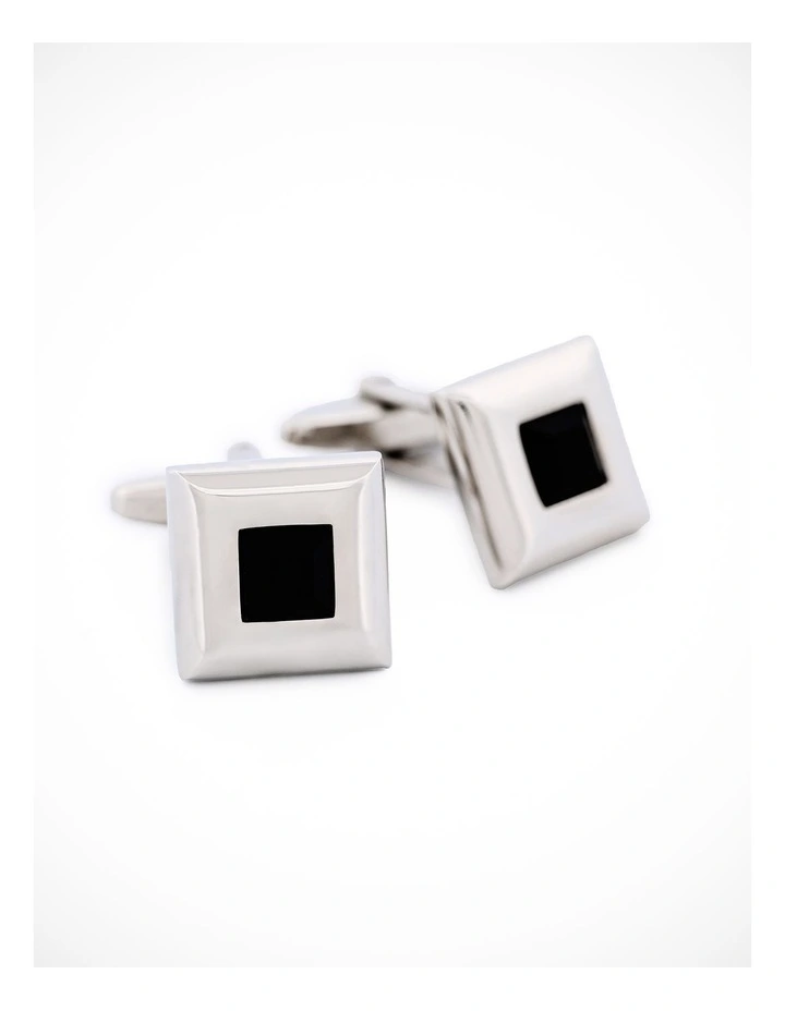 Square Jet Crystal Cufflinks image 3