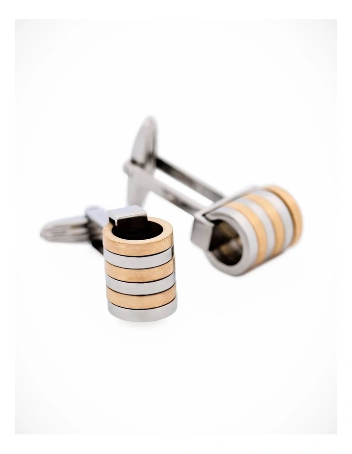 Stainless Steel Ion Plated Gold Cufflinks image 1