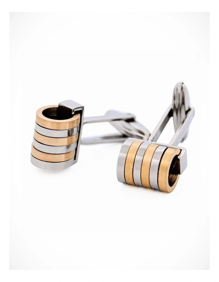 Stainless Steel Ion Plated Gold Cufflinks image 2