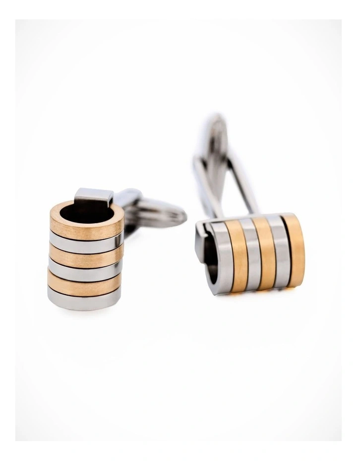 Stainless Steel Ion Plated Gold Cufflinks image 3