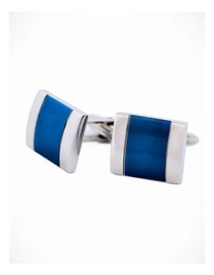 Stainless Steel Ion Plated Blue Cufflinks