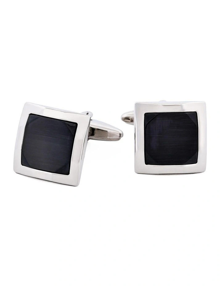 Charcoal cat's eye Cufflinks image 1
