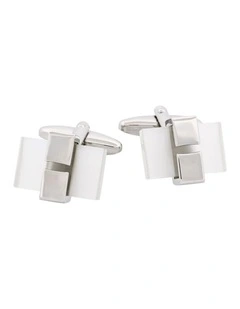 White Cats Eye Cufflinks