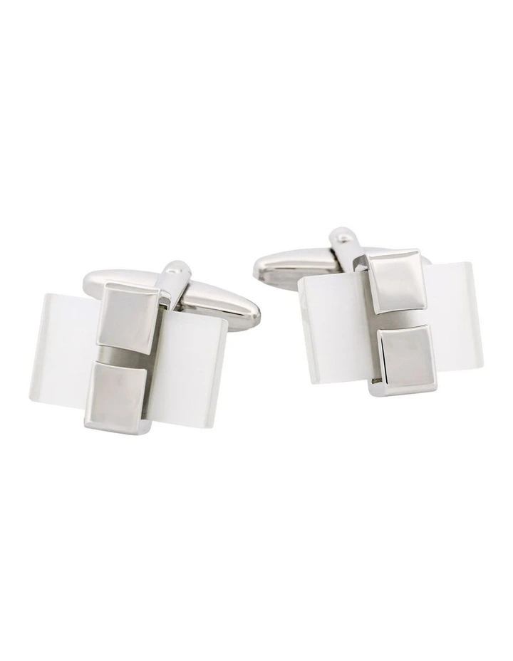 White Cats Eye Cufflinks image 1