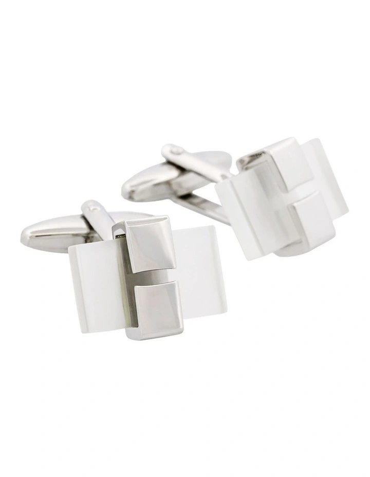 White Cats Eye Cufflinks image 2