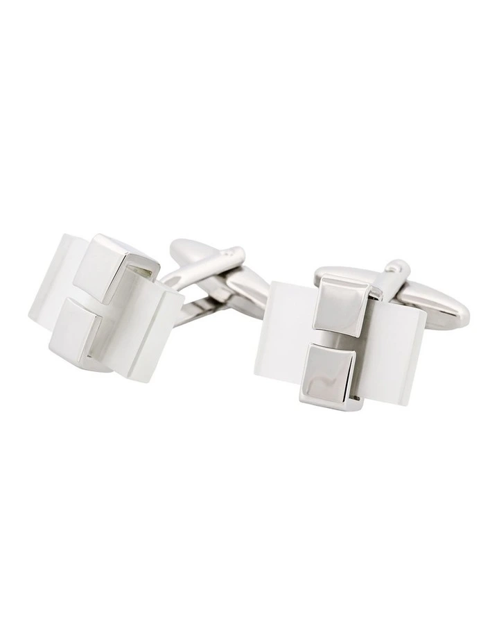 White Cats Eye Cufflinks image 3