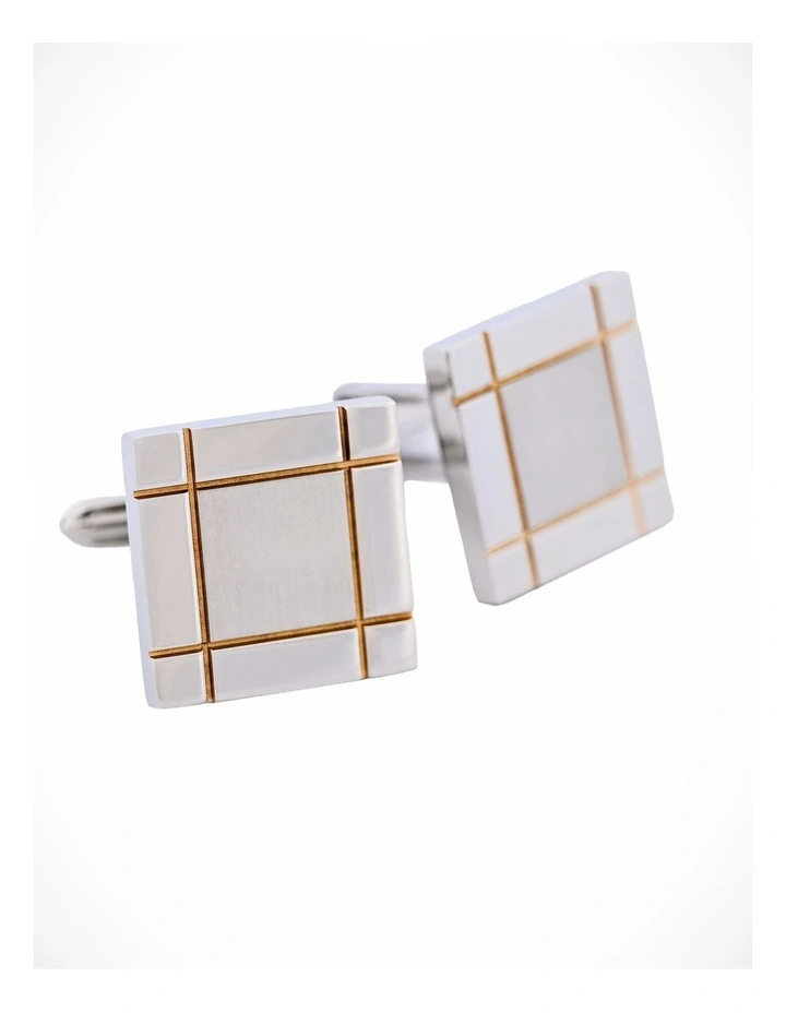 Stainless Steel Gold Plated Cufflinks Cufflinks image 3