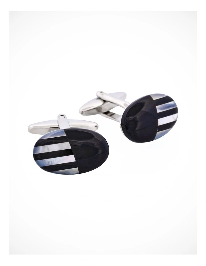 Mop & Onyx Oval Cufflinks image 2