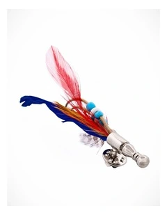 Blue Orange Red Feather Lapel