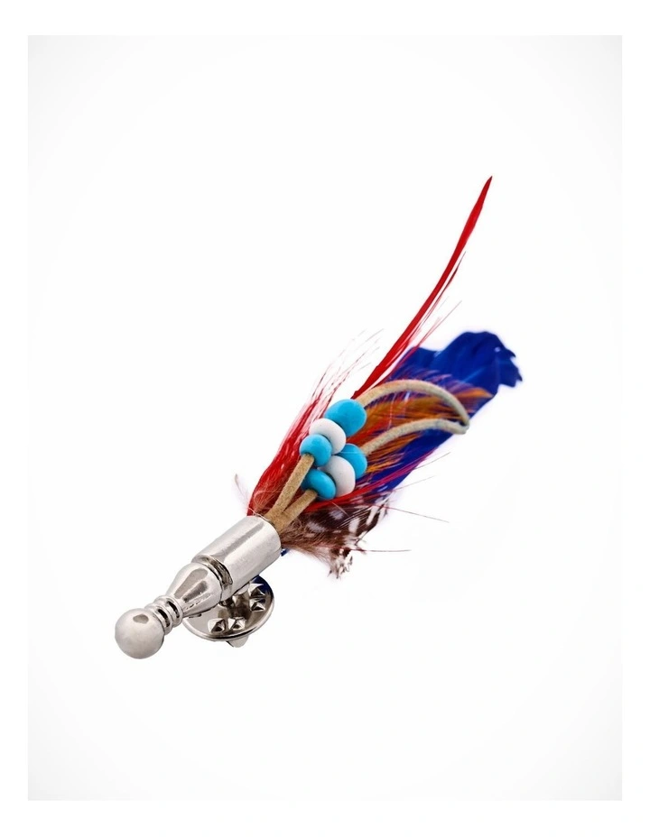 Blue Orange Red Feather Lapel image 3
