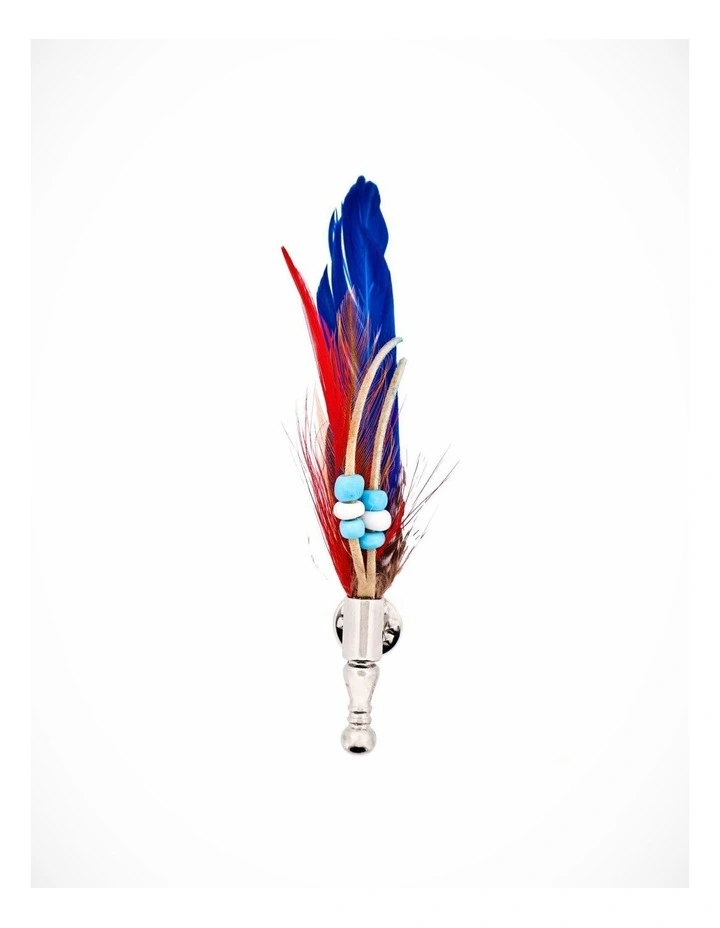 Blue Orange Red Feather Lapel image 4