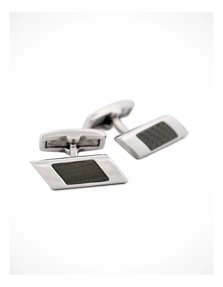 Stainless Steel Carbon Cufflinks image 2