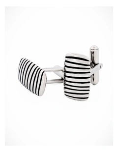 Stainless Steel Black Cufflinks