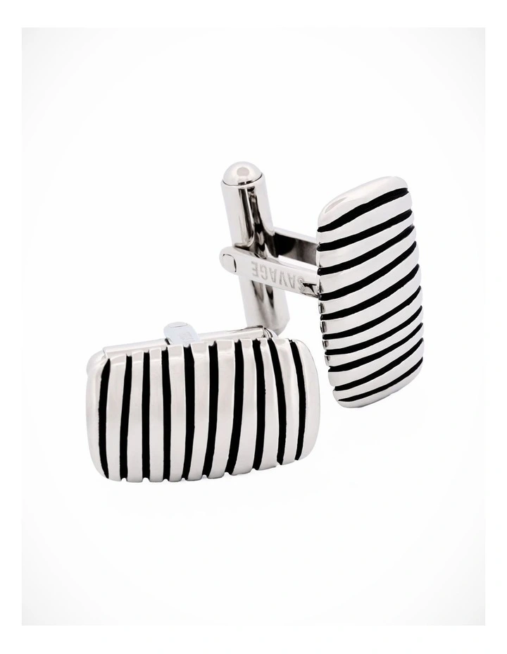 Stainless Steel Black Cufflinks image 2