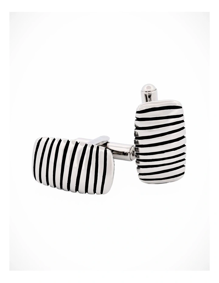 Stainless Steel Black Cufflinks image 3
