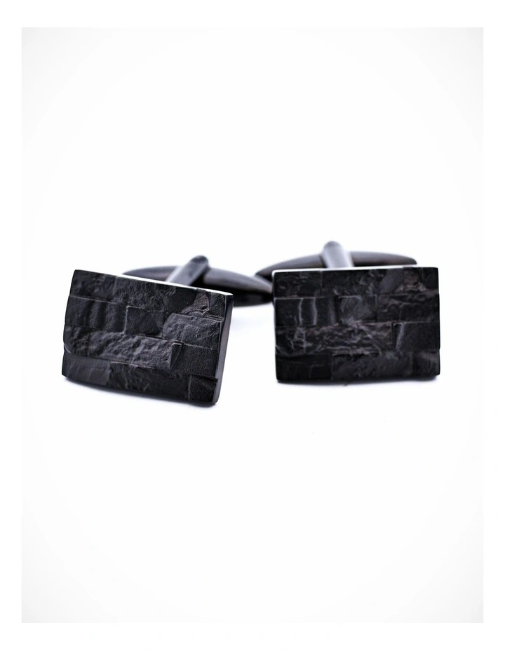 Stainless Steel Ion Plated Black Cufflinks image 1