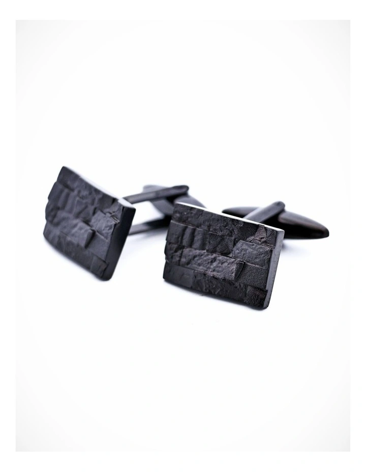 Stainless Steel Ion Plated Black Cufflinks image 2