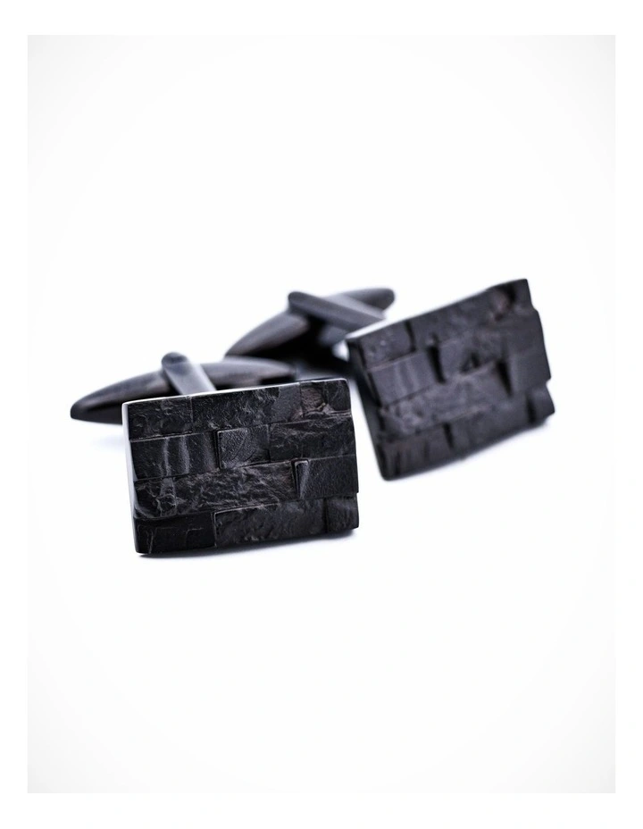 Stainless Steel Ion Plated Black Cufflinks image 3
