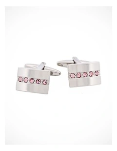 Purple Crystal & Rhodium Plated Cufflinks