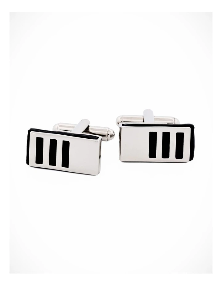 Rhodium Black Epoxy Cufflinks image 1