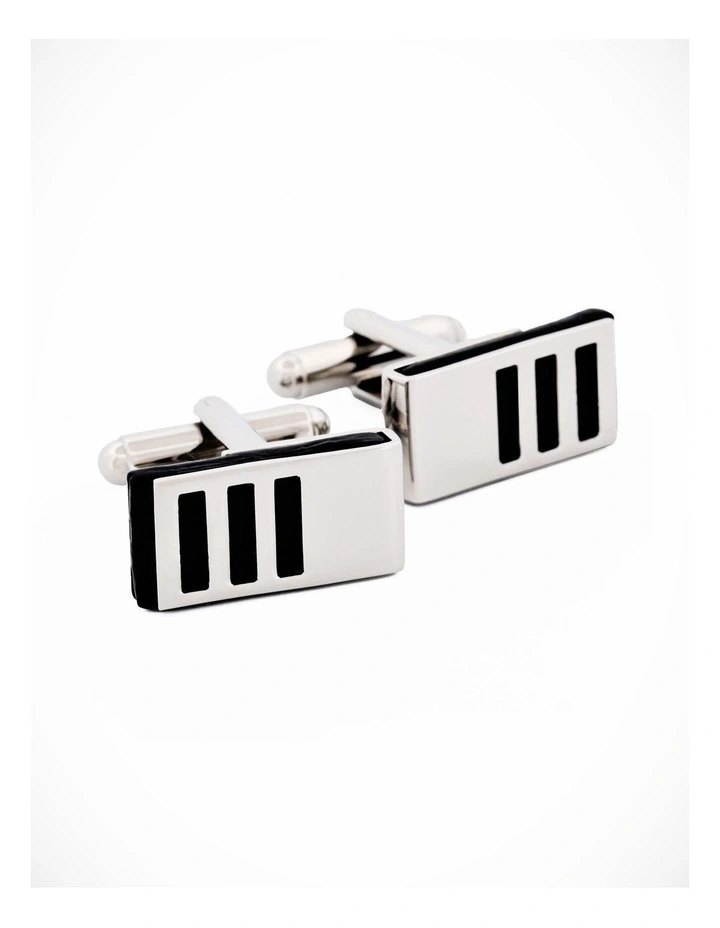 Rhodium Black Epoxy Cufflinks image 3