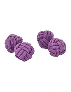 Navy & Red Silk Knot Cufflinks