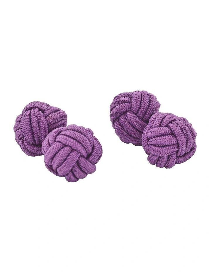 Navy & Red Silk Knot Cufflinks image 1