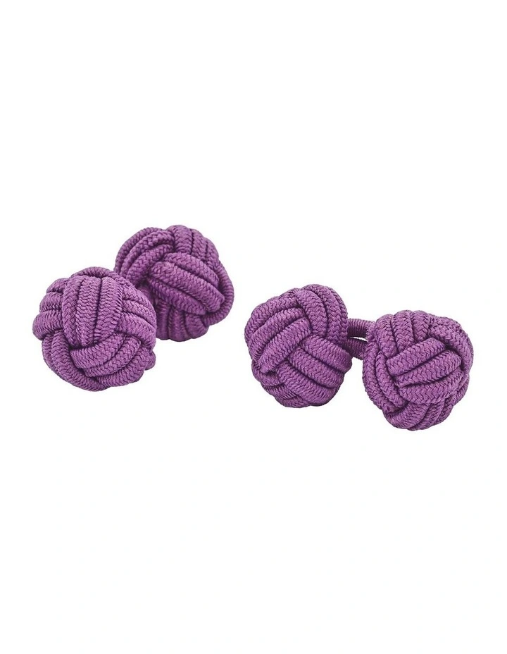 Navy & Red Silk Knot Cufflinks image 2