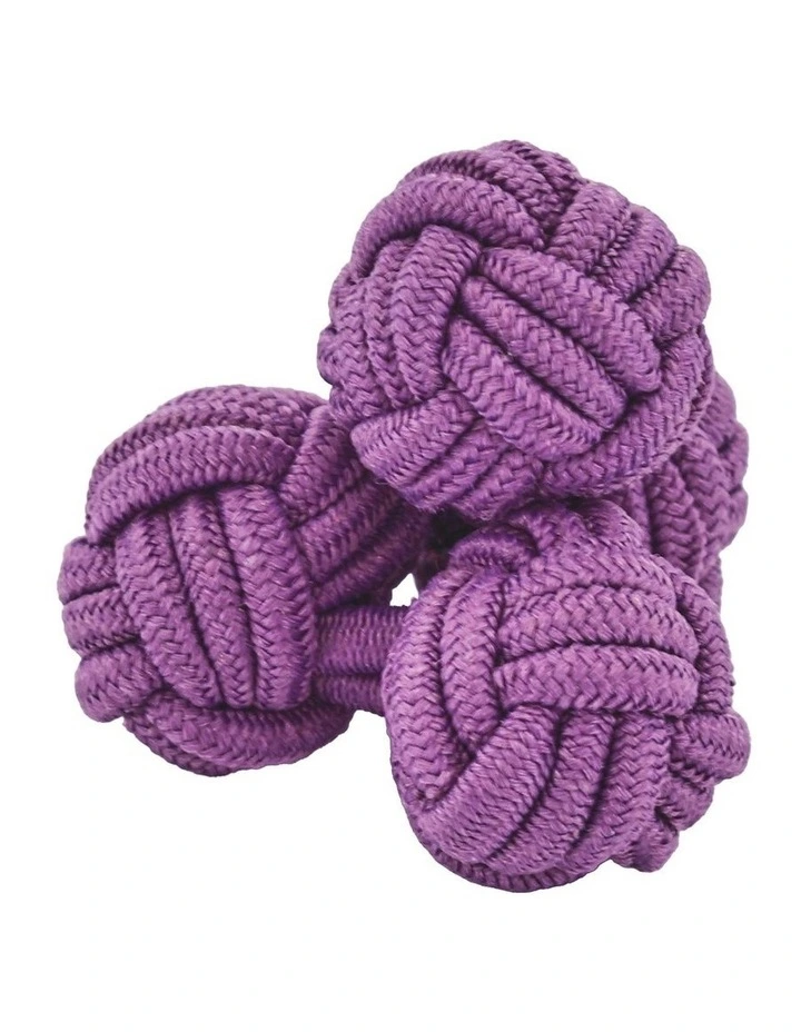Navy & Red Silk Knot Cufflinks image 3