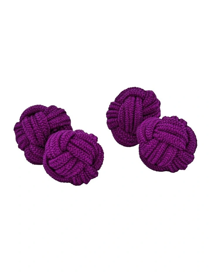 Navy & Red Silk Knot Cufflinks image 4