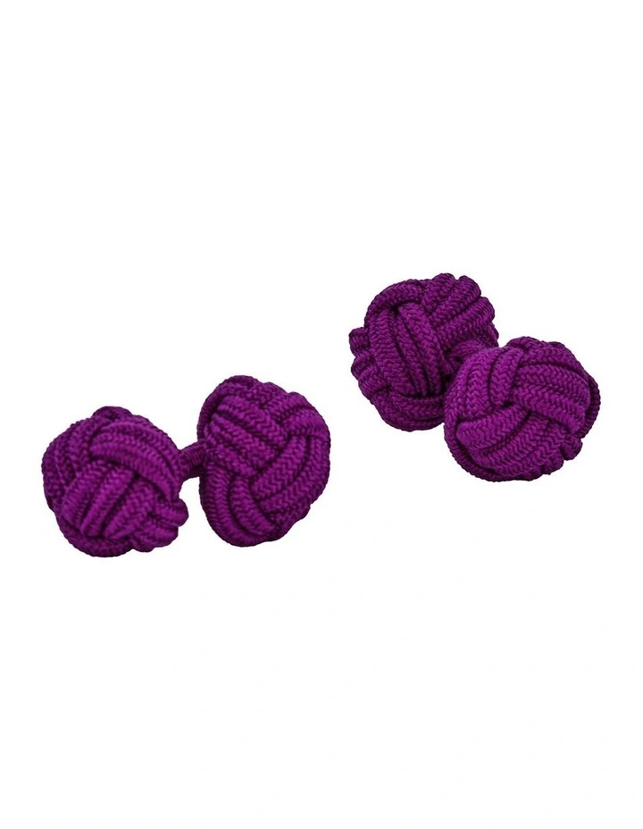 Navy & Red Silk Knot Cufflinks image 6