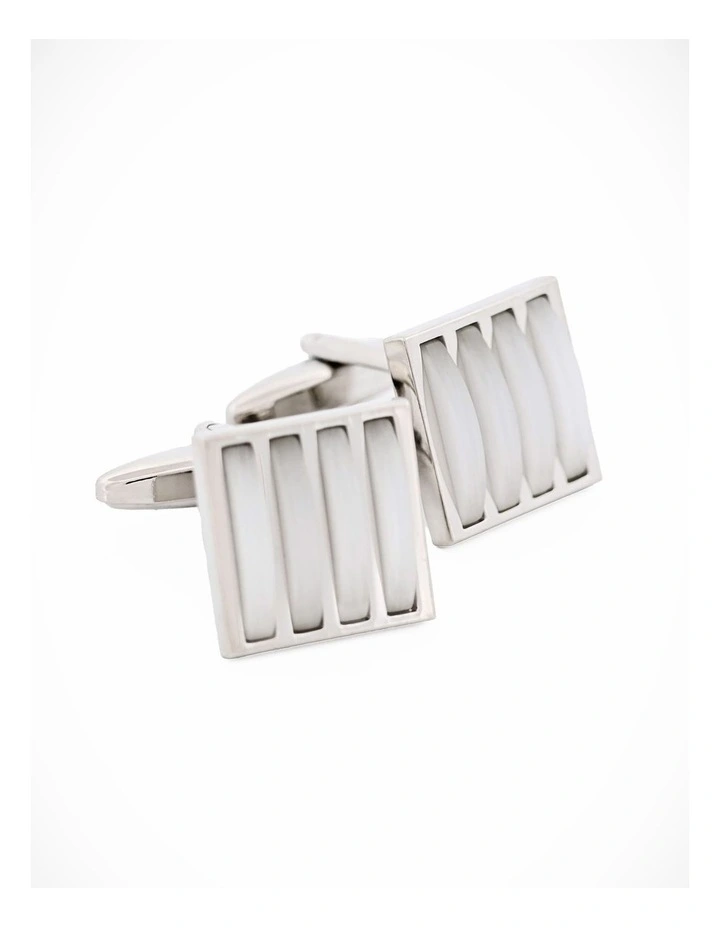 White Cat's Eye Cufflinks image 1