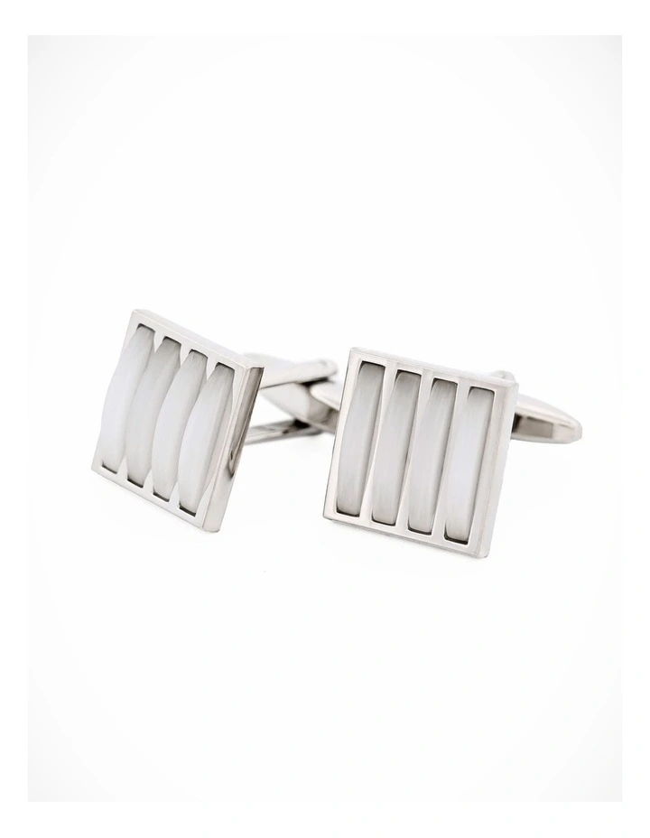 White Cat's Eye Cufflinks image 3