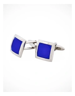 Indigo Blue Cats Eye Square Cufflinks