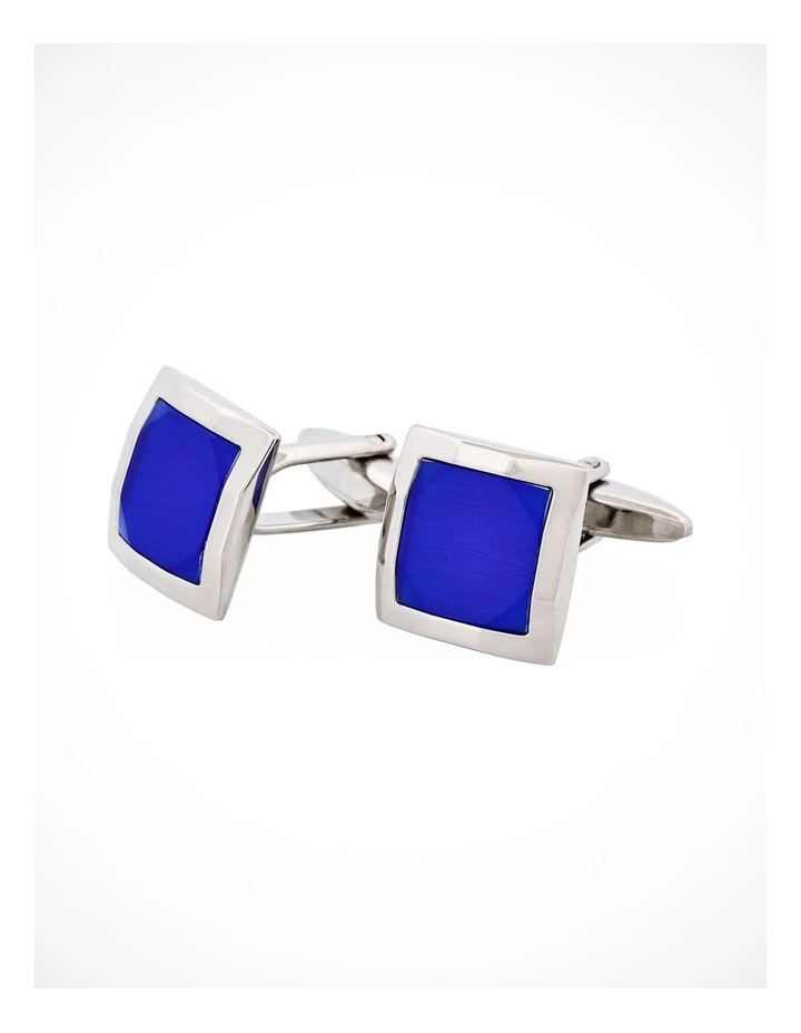 Indigo Blue Cats Eye Square Cufflinks image 1