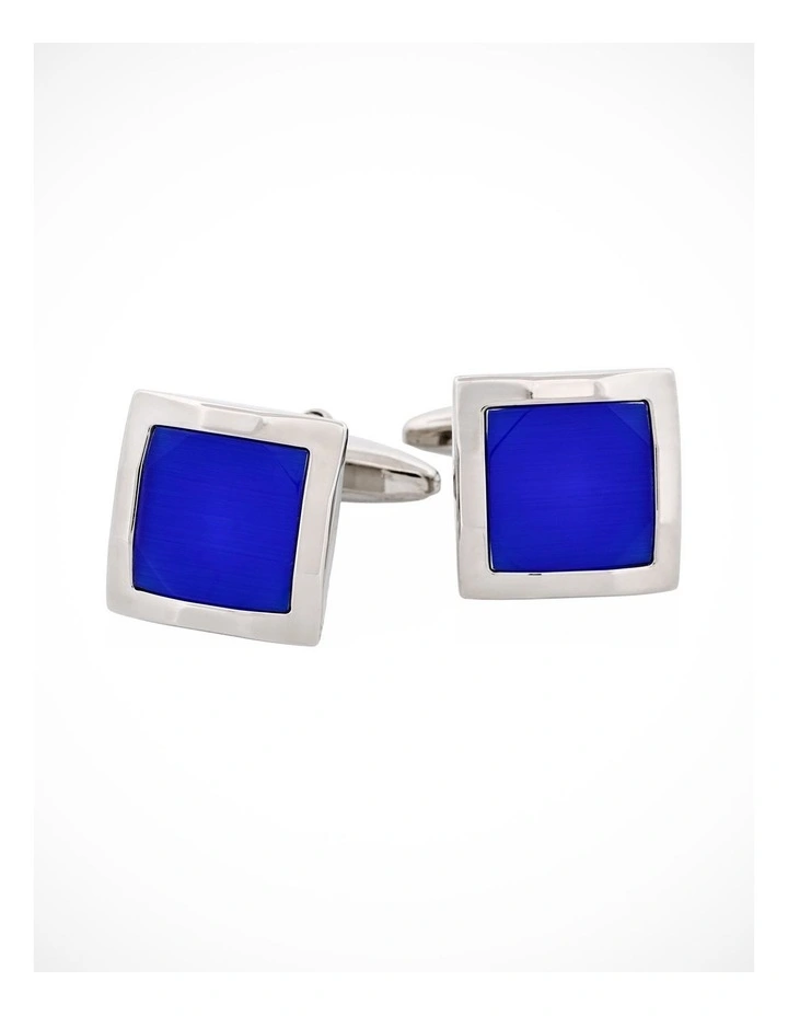 Indigo Blue Cats Eye Square Cufflinks image 2
