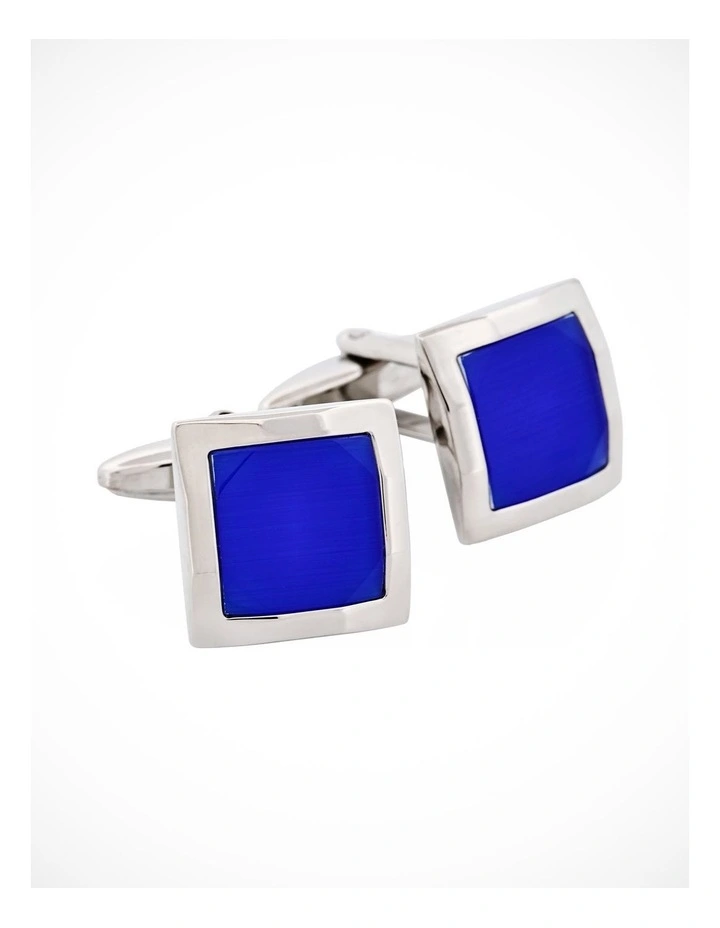 Indigo Blue Cats Eye Square Cufflinks image 3