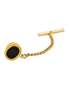 Gold Plated & Onyx Tie Tak