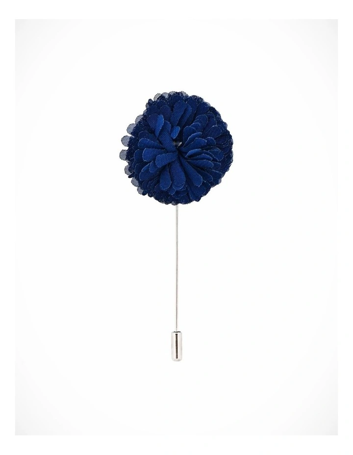 Petrol Blue Flower Lapel Pin image 1