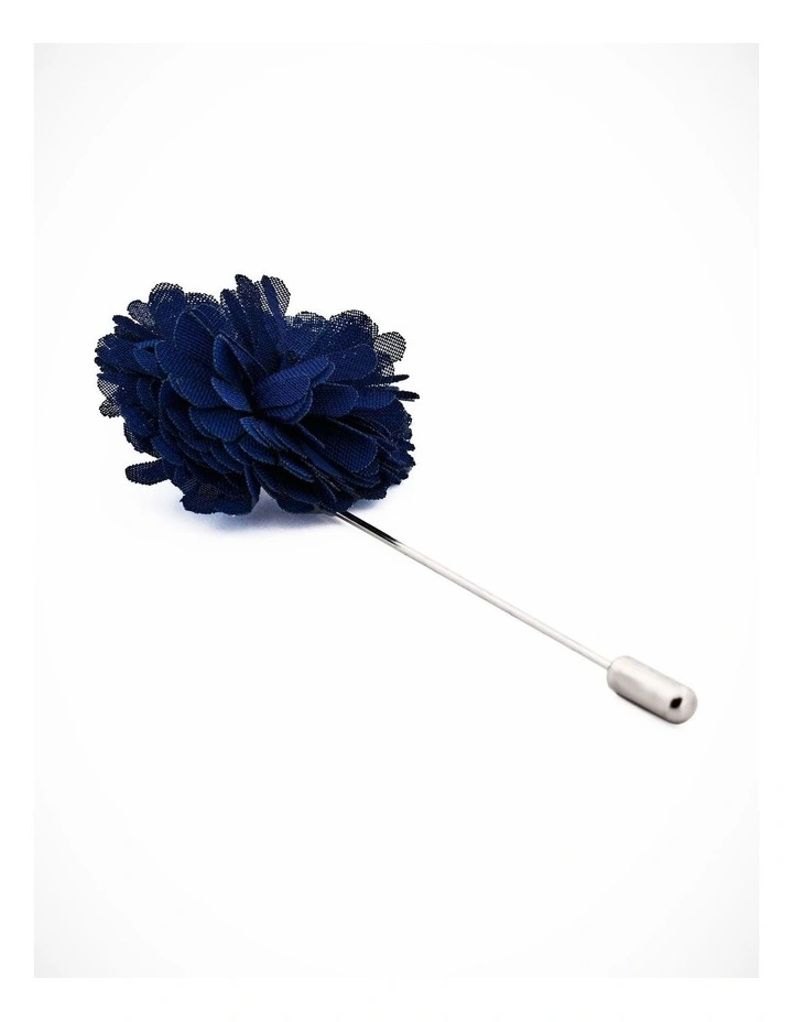 Petrol Blue Flower Lapel Pin image 2