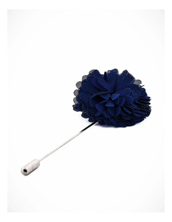 Petrol Blue Flower Lapel Pin image 3