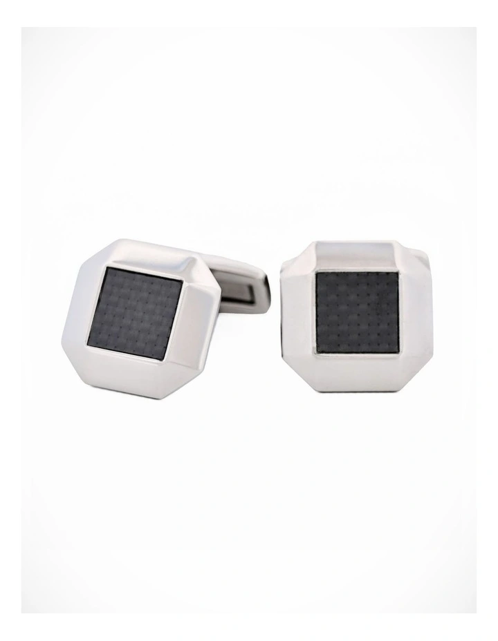 Stainless Steel Carbon Cufflinks image 2