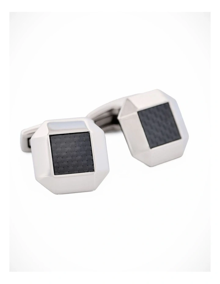 Stainless Steel Carbon Cufflinks image 3