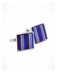 Purple Pink Blue Striped Cufflinks