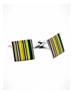 Square enamel stripe Cufflinks