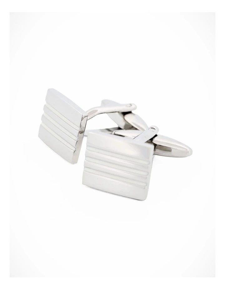 White Enamel Cufflinks image 3