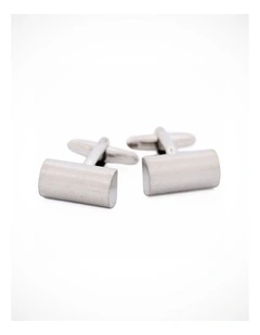 Scratched Rhodium Cufflinks