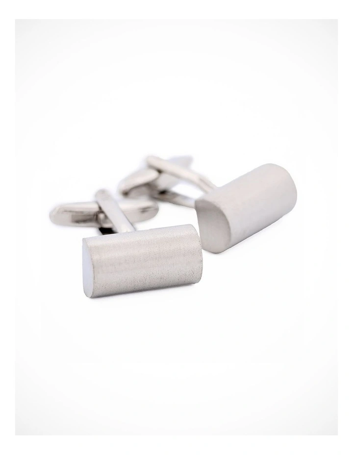 Scratched Rhodium Cufflinks image 2